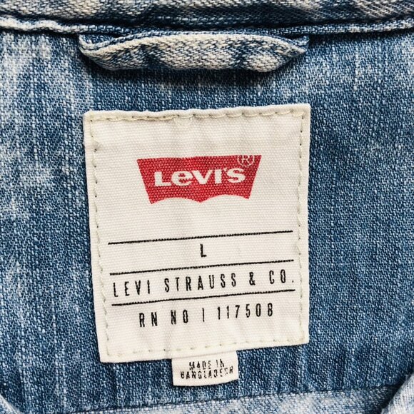 Levi’s Button Up Towel Wash Denim Shirt Short Sleeve - Picture 5 of 11